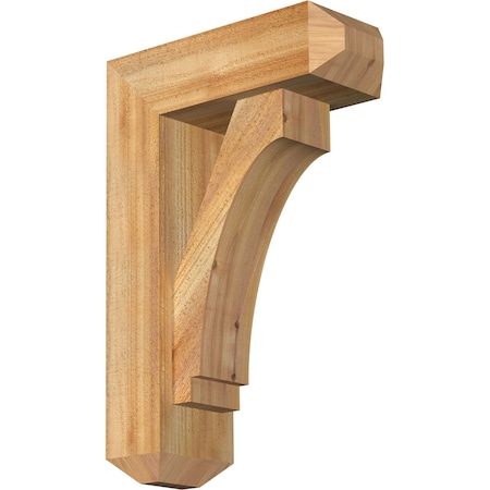 Ekena Millwork Imperial Craftsman Rough Sawn Bracket w/ Offset Brace, Western Red Cedar, 6"W x 16"D x 24"H BKT0604X16X24IMP04RWR